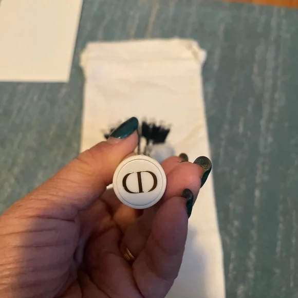 DIOR White / Ivory Denim Cosmetic Case With Ambre Nuit And Jadore  Brush - Picture 5 of 16